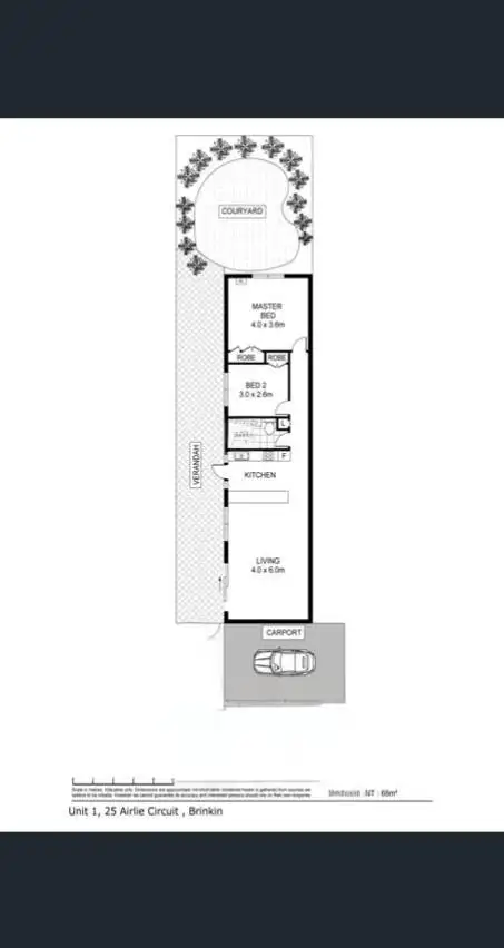 Floorplan of Homely unit listing, 1/25 Airlie Circuit, Brinkin NT 810