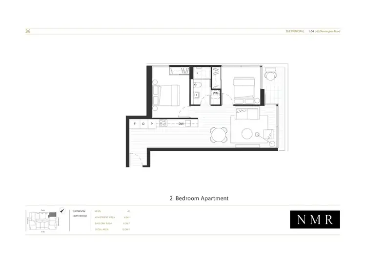 Floorplan of Homely apartment listing, 104/58 Villiers Street, North Melbourne VIC 3051