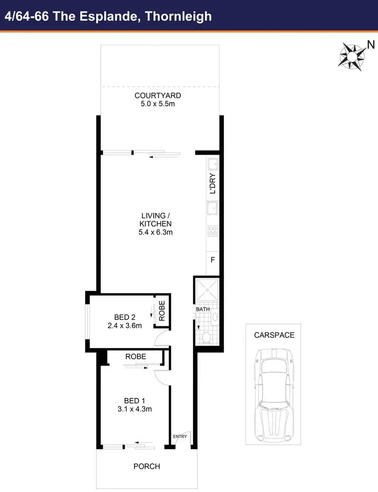 Floorplan of Homely apartment listing, 4/64-66 The Esplanade, Thornleigh NSW 2120