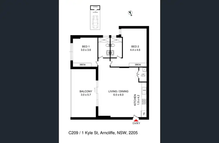Floorplan of Homely apartment listing, C209/1 Kyle St, Arncliffe NSW 2205