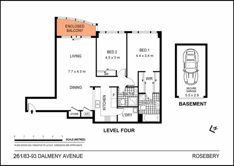 Floorplan of Homely apartment listing, 261/83-93 Dalmeny Ave, Rosebery NSW 2018