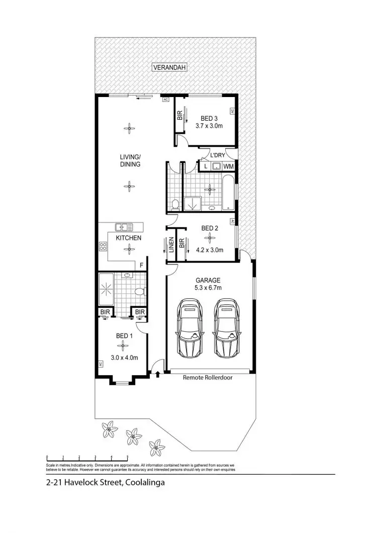 Floorplan of Homely semi-detached listing, 2/21 Havelock Street, Coolalinga NT 839