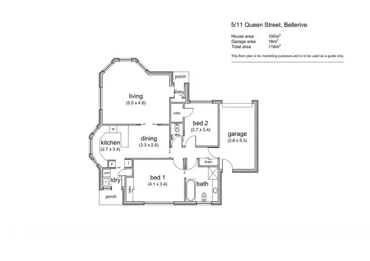 Floorplan of Homely villa listing, 5/11 Queen Street, Bellerive TAS 7018