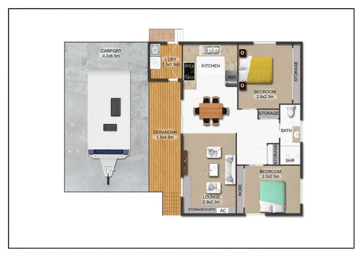 Floorplan of Homely villa listing, Site 35 1513 Old Bruce Highway, Kybong QLD 4570