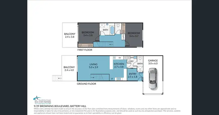 Floorplan of Homely townhouse listing, 9/29 Browning Boulevard, Battery Hill QLD 4551