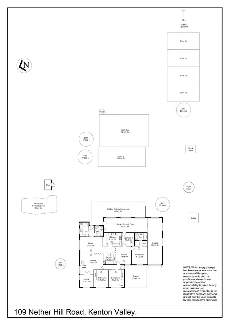 Floorplan of Homely rural property listing, 109 Nether Hill Rd, Kenton Valley SA 5233