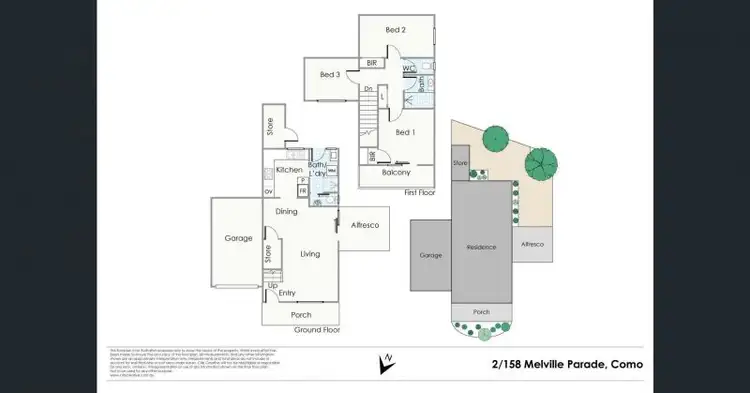 Floorplan of Homely townhouse listing, 2/158 Melville Parade, Como WA 6152