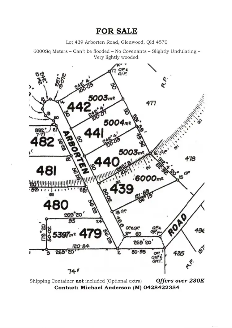 Floorplan of Homely land listing, Lot 439 Arborten Road, Glenwood QLD 4570