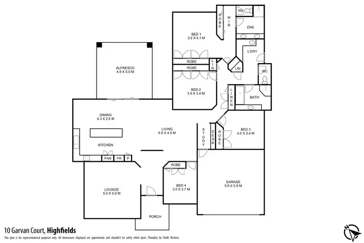 Floorplan of Homely house listing, 10 Garvan Court, Highfields QLD 4352