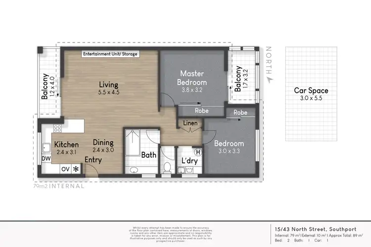 Floorplan of Homely unit listing, 15/43 North Street, Southport QLD 4215