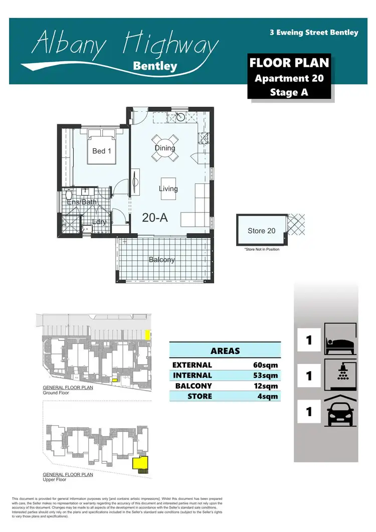 Floorplan of Homely apartment listing, 20/3 Ewing Street, Bentley WA 6102