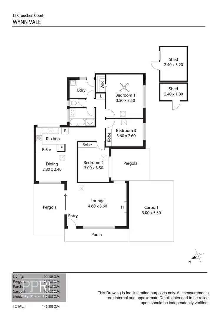 Floorplan of Homely house listing, 12 Crouchen Court, Wynn Vale SA 5127