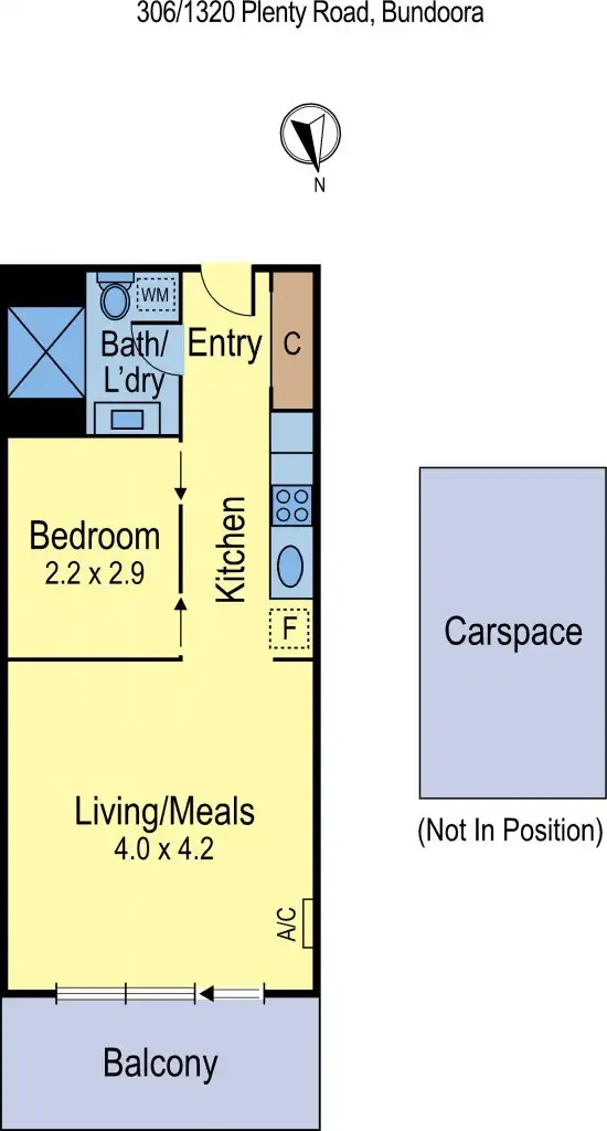 Floorplan of Homely apartment listing, 306/1320 Plenty Road, Bundoora VIC 3083