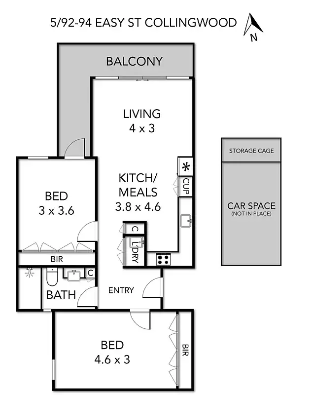 Floorplan of Homely apartment listing, 5/92 Easey Street, Collingwood VIC 3066