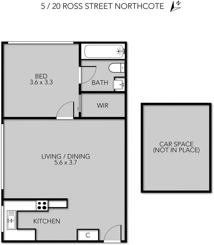Floorplan of Homely apartment listing, 5/20 Ross Street, Northcote VIC 3070