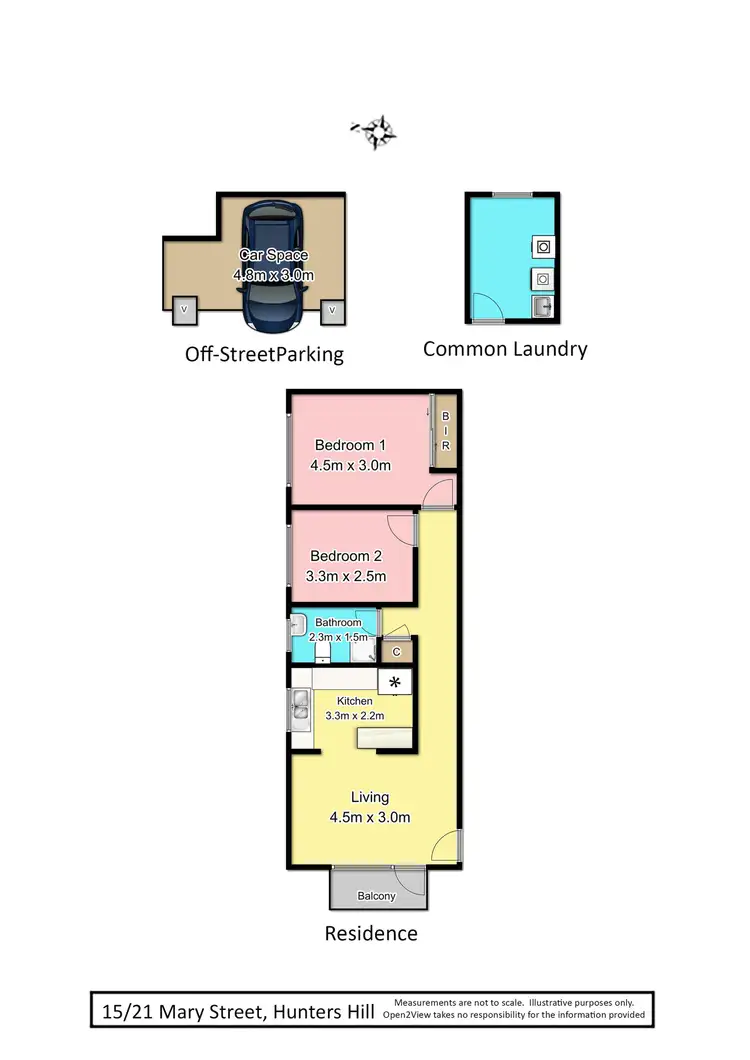 Floorplan of Homely apartment listing, 15/21 Mary Street, Hunters Hill NSW 2110