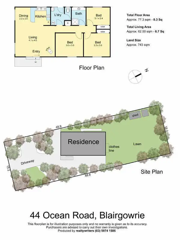 Floorplan of Homely house listing, 44 Ocean Road, Blairgowrie VIC 3942