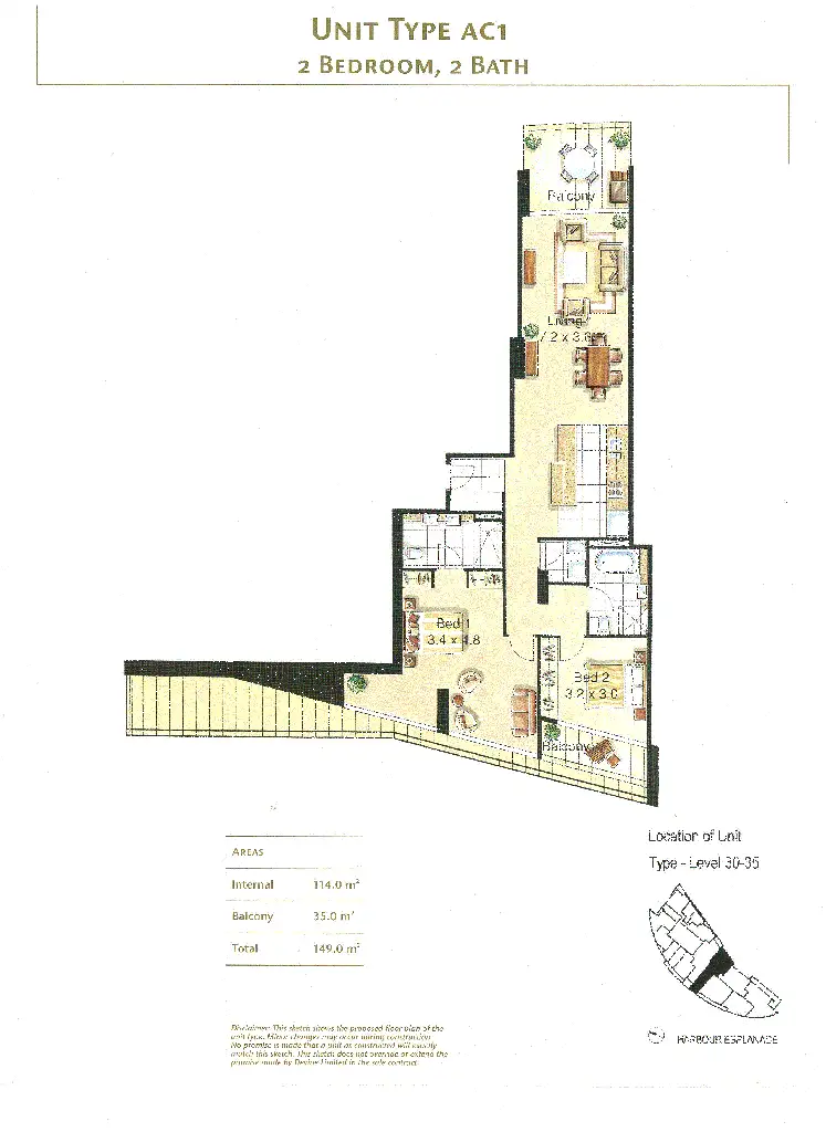Floorplan of Homely apartment listing, 3204/100 Harbour Esplanade, Docklands VIC 3008