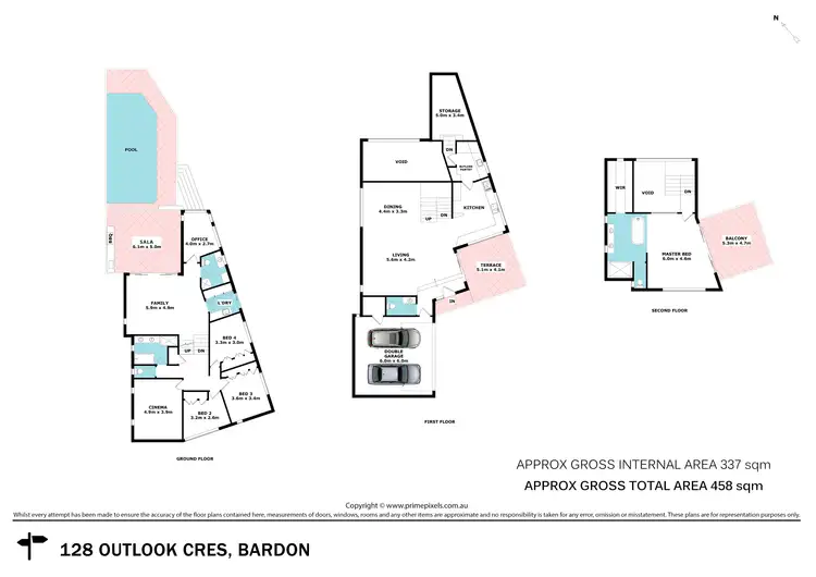 Floorplan of Homely house listing, 128 Outlook Crescent, Bardon QLD 4065