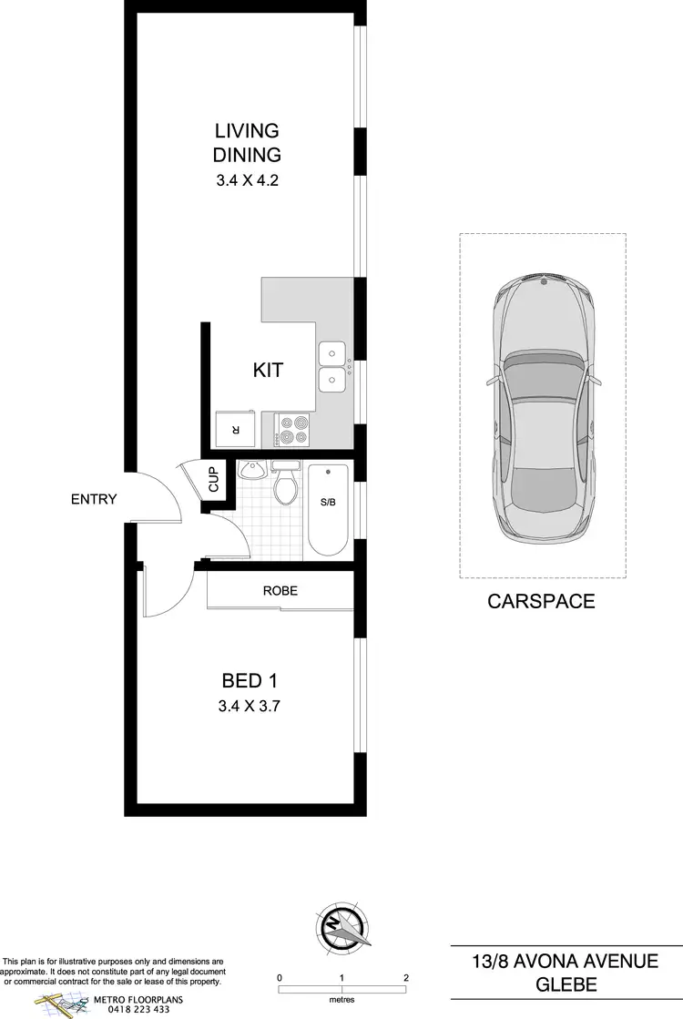 Floorplan of Homely apartment listing, 13/8 Avona Avenue, Glebe NSW 2037