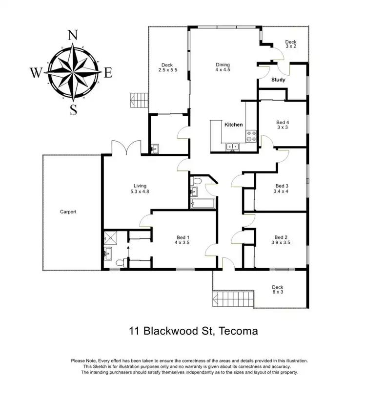 Floorplan of Homely house listing, 11 Blackwood Street, Tecoma VIC 3160
