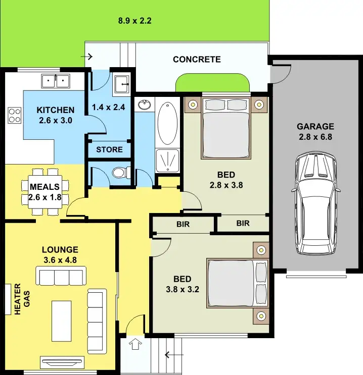 Floorplan of Homely unit listing, 2/1 Frier Avenue, Reservoir VIC 3073