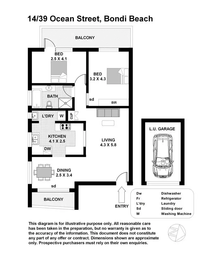 Floorplan of Homely apartment listing, 14/39 Ocean Street, Bondi NSW 2026