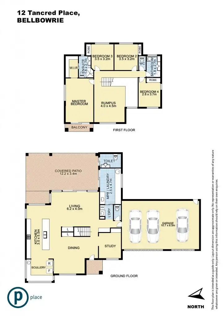 Floorplan of Homely house listing, 12 Tancred Place, Bellbowrie QLD 4070