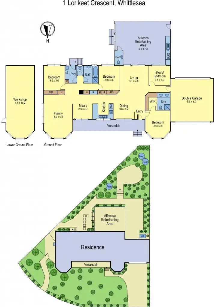 Floorplan of Homely house listing, 1 Lorikeet Crescent, Whittlesea VIC 3757