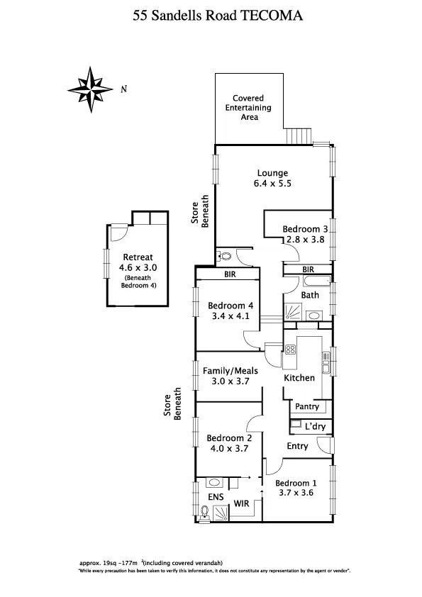 Floorplan of Homely house listing, 55 Sandells Road, Tecoma VIC 3160
