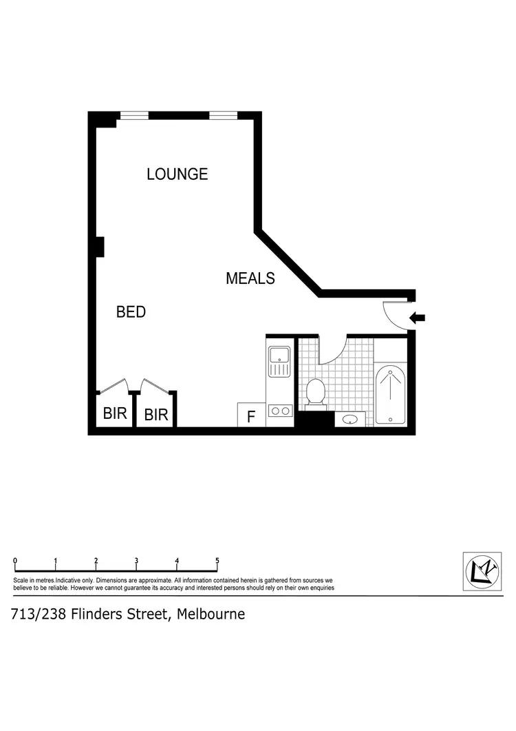 Floorplan of Homely apartment listing, 713/238 Flinders Street, Melbourne VIC 3000