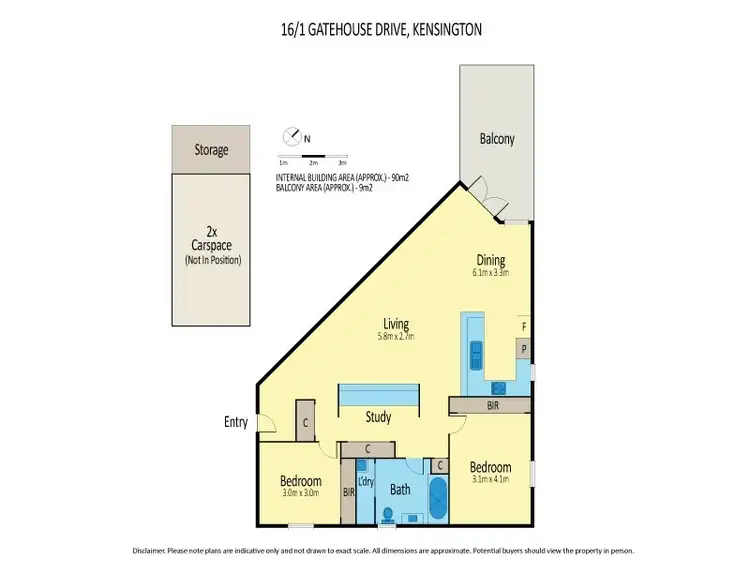 Floorplan of Homely apartment listing, 16/1 Gatehouse Drive, Kensington VIC 3031