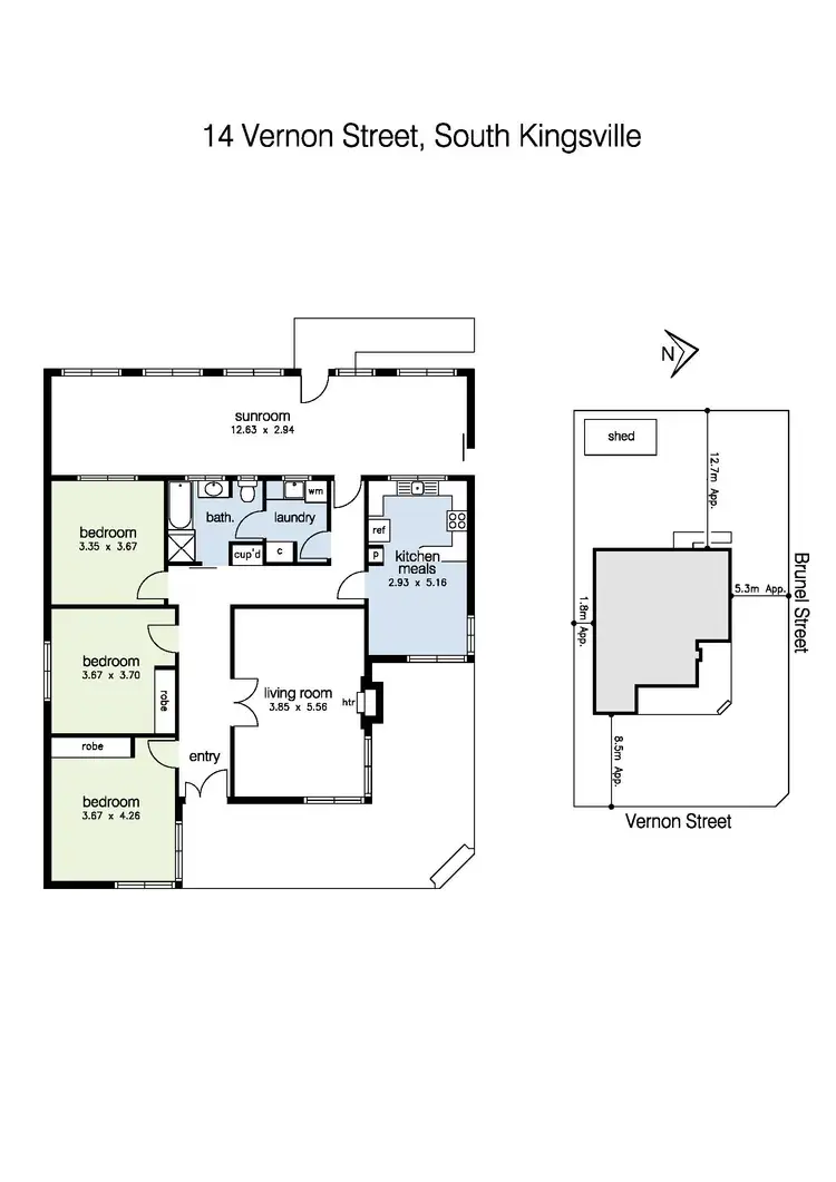 Floorplan of Homely house listing, 14 Vernon Street, South Kingsville VIC 3015
