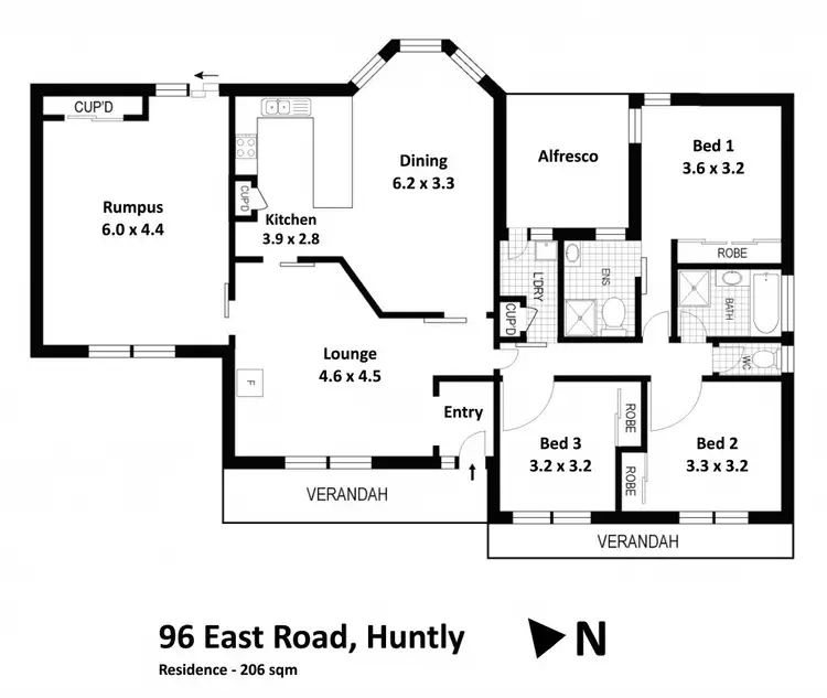 Floorplan of Homely house listing, 96 East Road, Huntly VIC 3551