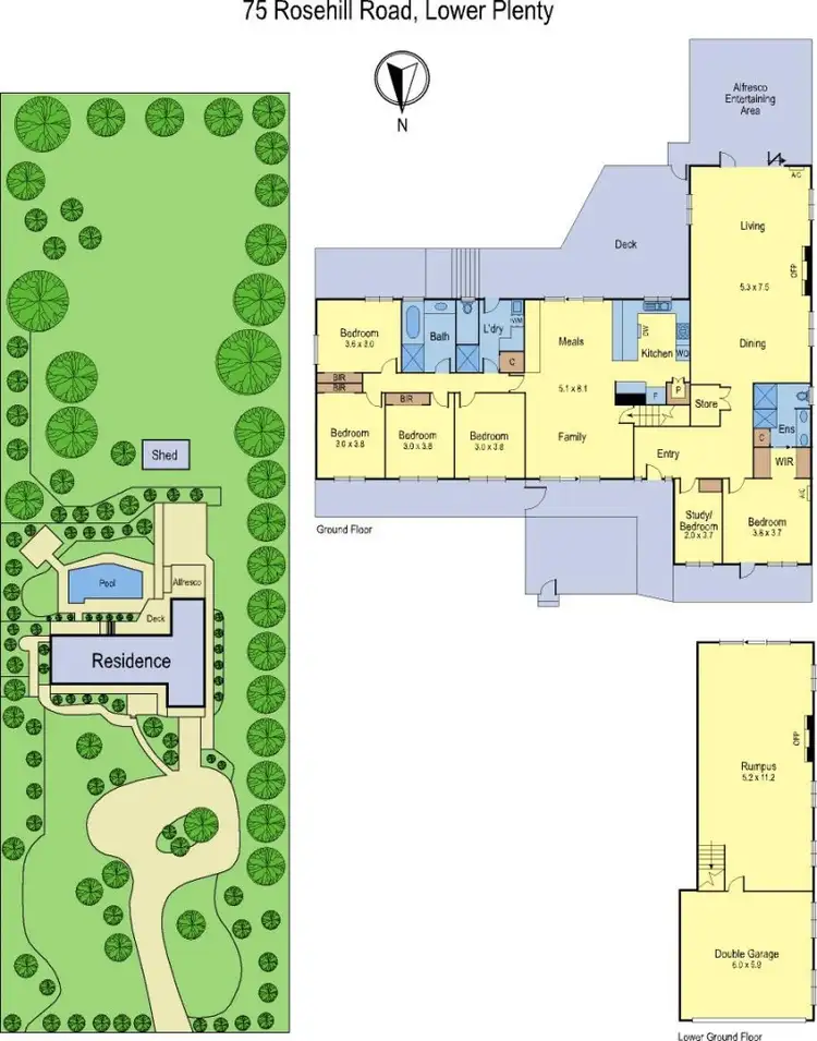 Floorplan of Homely house listing, 75 Rosehill Road, Lower Plenty VIC 3093