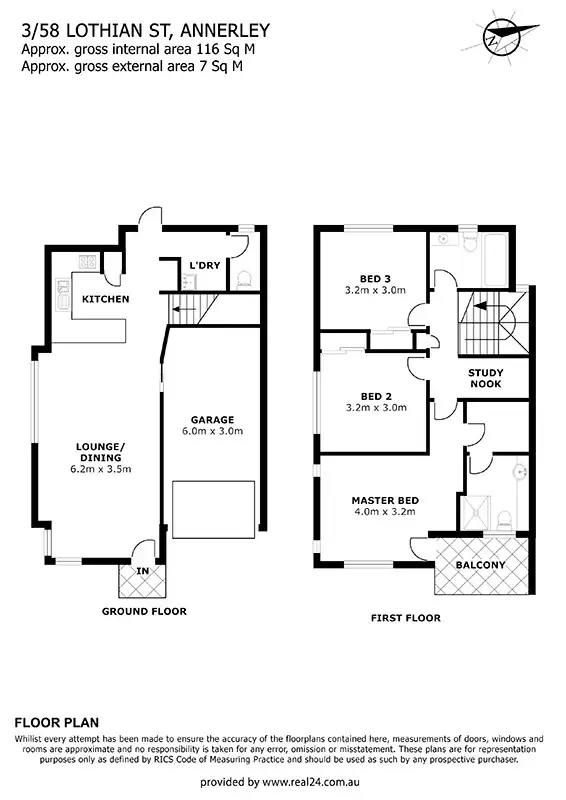 Floorplan of Homely townhouse listing, 3/58 Lothian Street, Annerley QLD 4103