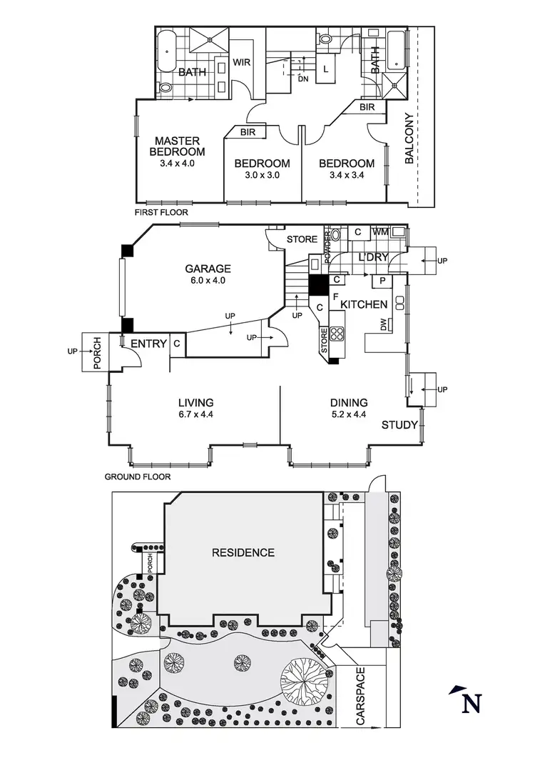 Floorplan of Homely townhouse listing, 1/45 Locksley Road, Ivanhoe VIC 3079