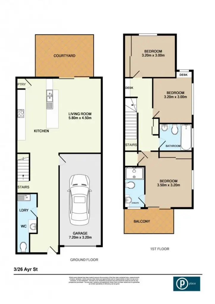 Floorplan of Homely townhouse listing, 1-6/26 Ayr Street, Morningside QLD 4170