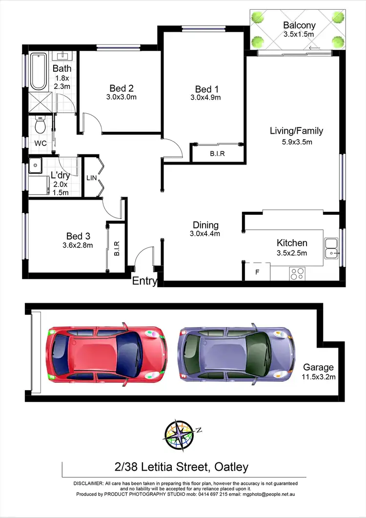 Floorplan of Homely unit listing, 2/38 Letitia Street, Oatley NSW 2223