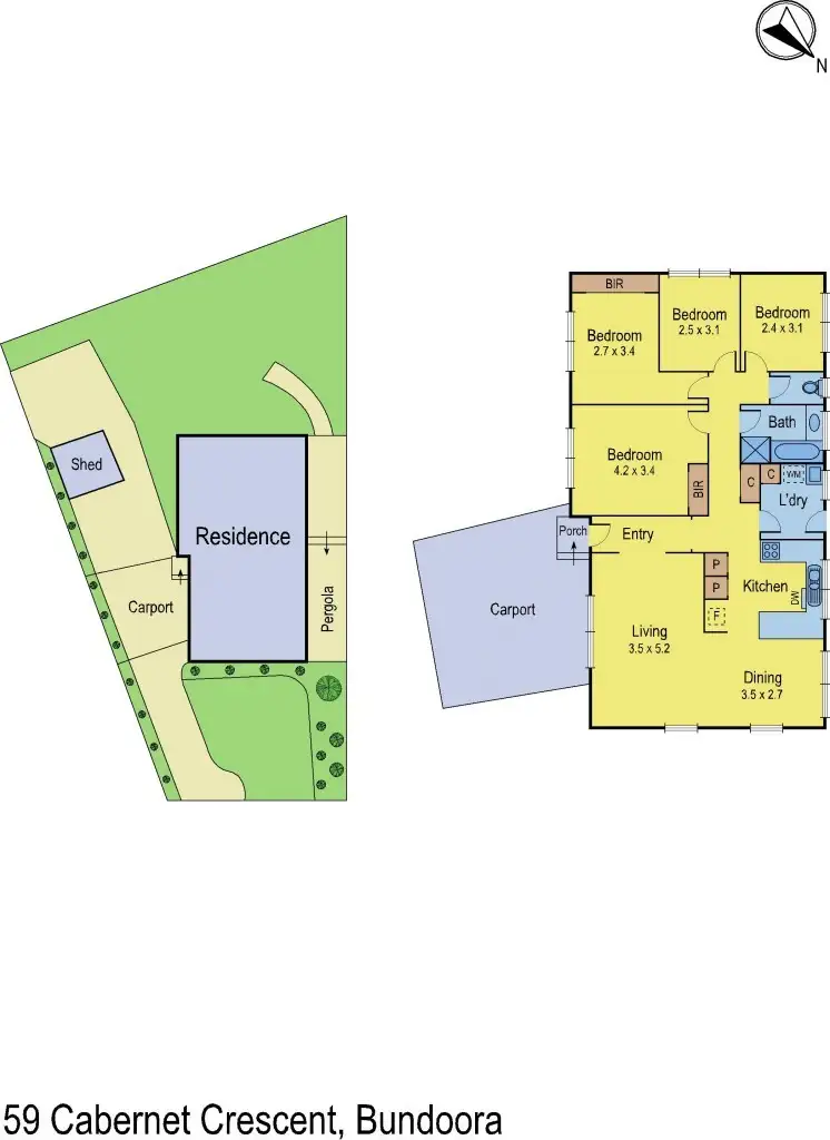 Floorplan of Homely house listing, 59 Cabernet Crescent, Bundoora VIC 3083