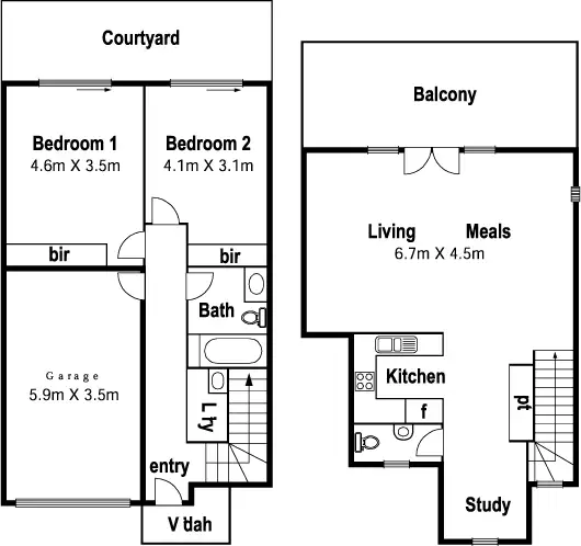 Floorplan of Homely townhouse listing, 3/96 Reynolds Parade, Pascoe Vale South VIC 3044