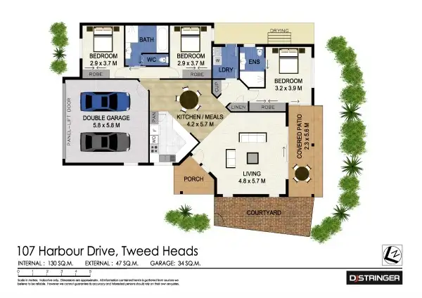 Floorplan of Homely unit listing, 1/7 Harbour Drive 'Figtree Place', Tweed Heads NSW 2485