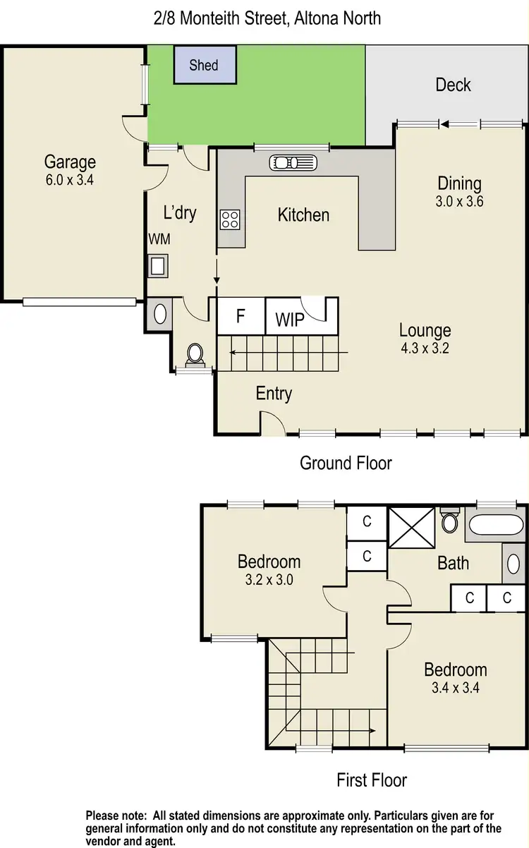 Floorplan of Homely townhouse listing, 2/8 Monteith Street, Altona North VIC 3025