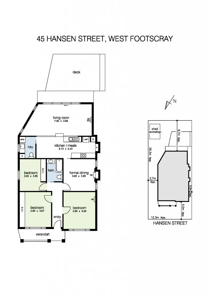 Floorplan of Homely house listing, 45 Hansen Street, West Footscray VIC 3012