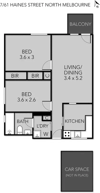 Floorplan of Homely unit listing, 7/61 Haines Street, North Melbourne VIC 3051