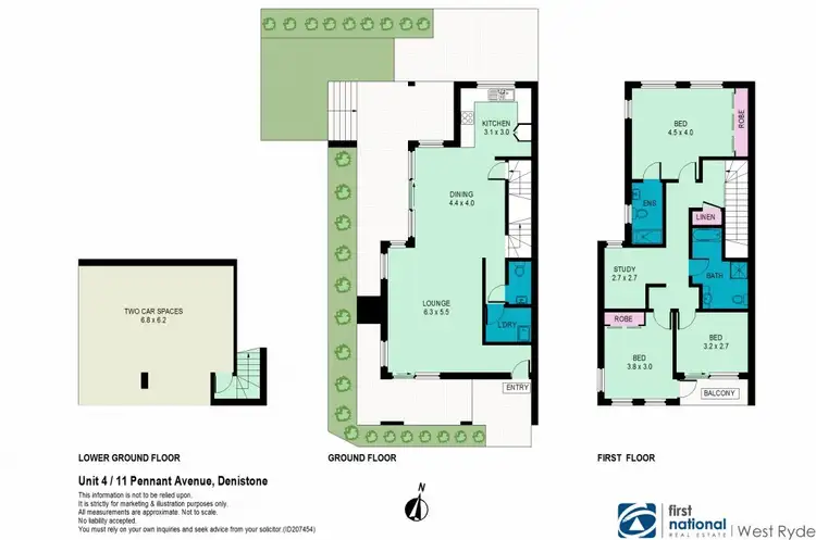 Floorplan of Homely townhouse listing, 4/11 Pennant Avenue, Denistone NSW 2114
