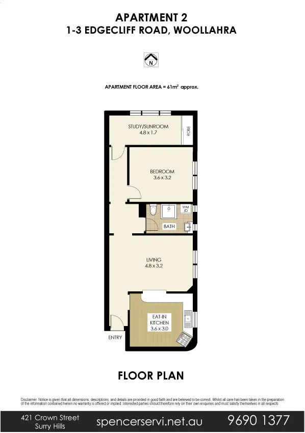 Floorplan of Homely apartment listing, 2/1-3 Edgecliff Road (Enter Via Pringle Place), Woollahra NSW 2025