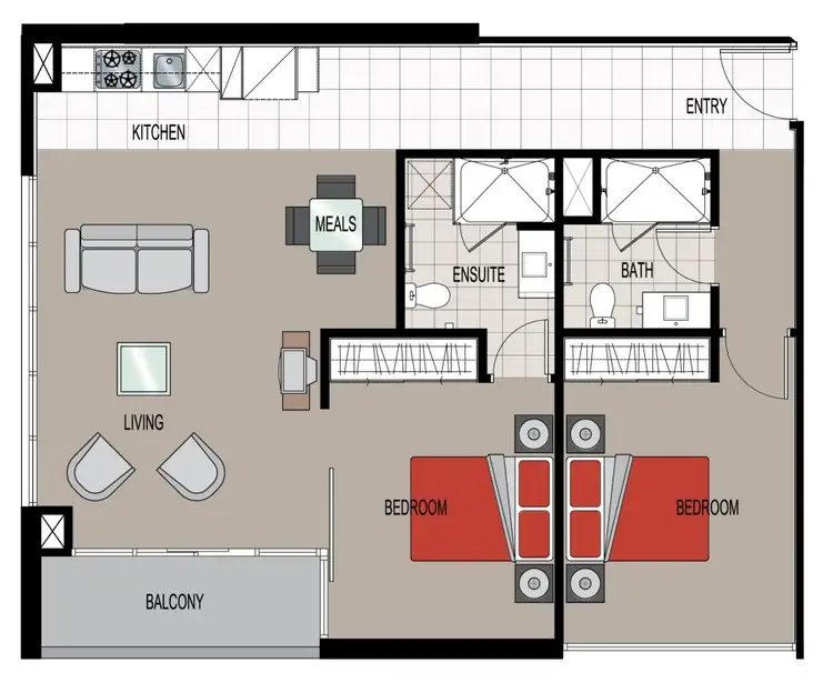 Floorplan of Homely apartment listing, 2605/8 Downie Street, Melbourne VIC 3000