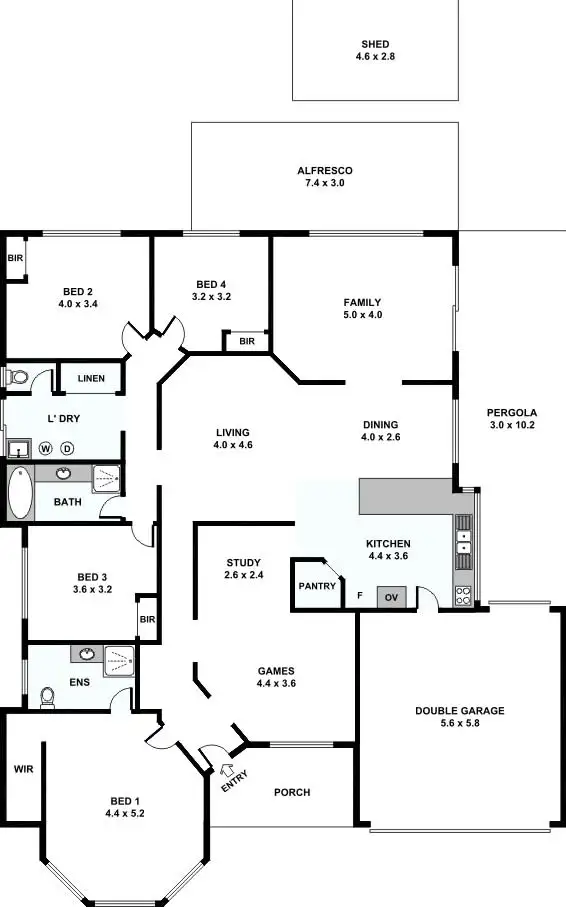 Floorplan of Homely house listing, 53 Wanaping Road, Kenwick WA 6107