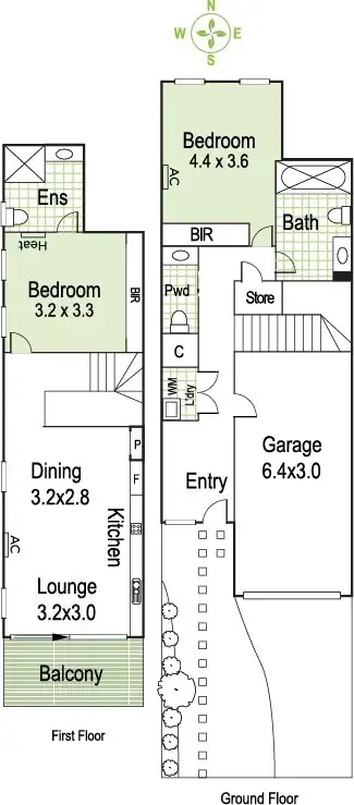 Floorplan of Homely townhouse listing, 1/32 Gourlay Street, St Kilda East VIC 3183